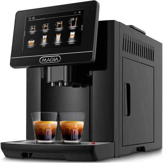 Authentic Zulay Magia Super Automatic Coffee Espresso Machine, Elegant Black